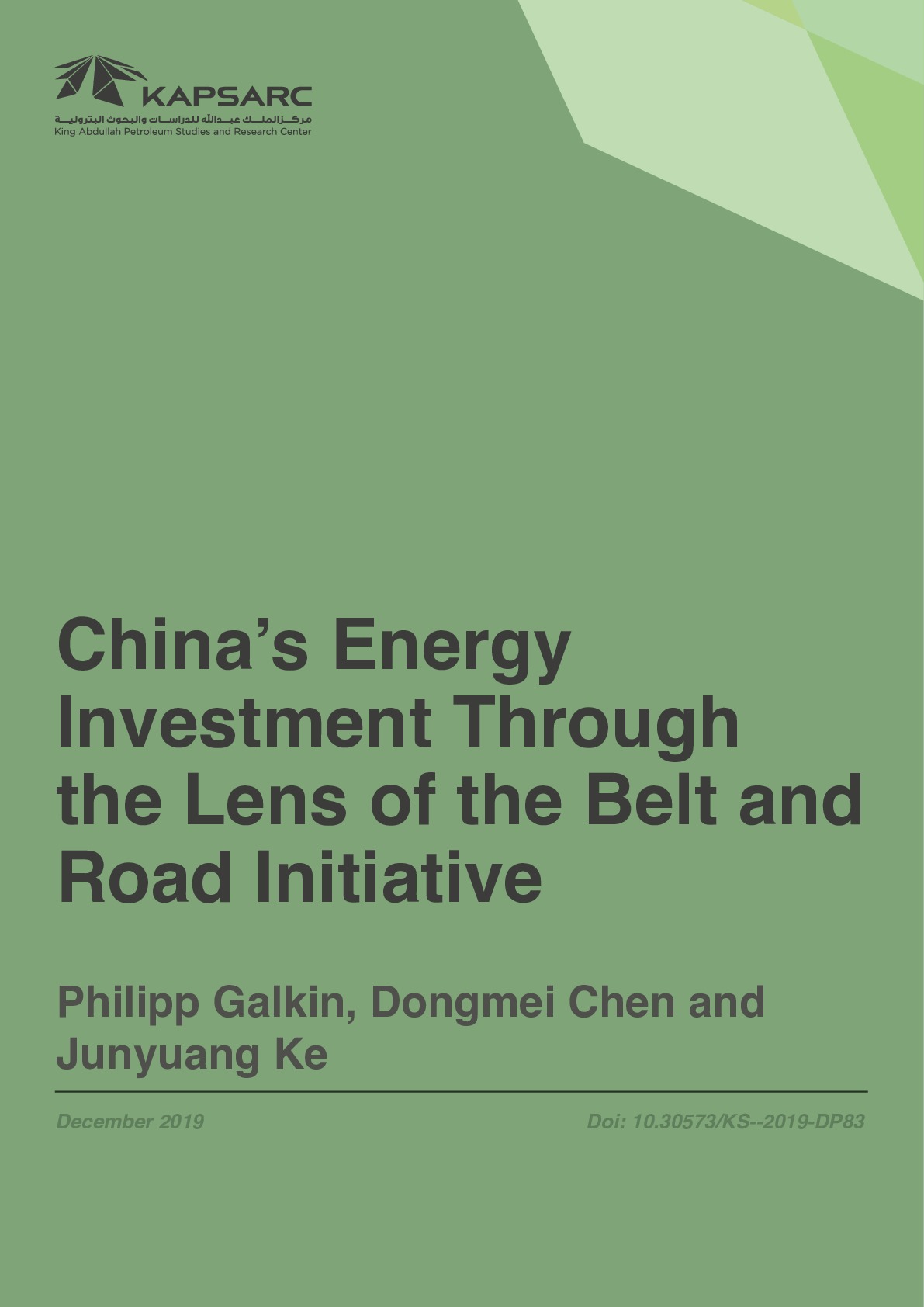 China’s Energy Investment Through the Lens of the Belt and Road Initiative (1)