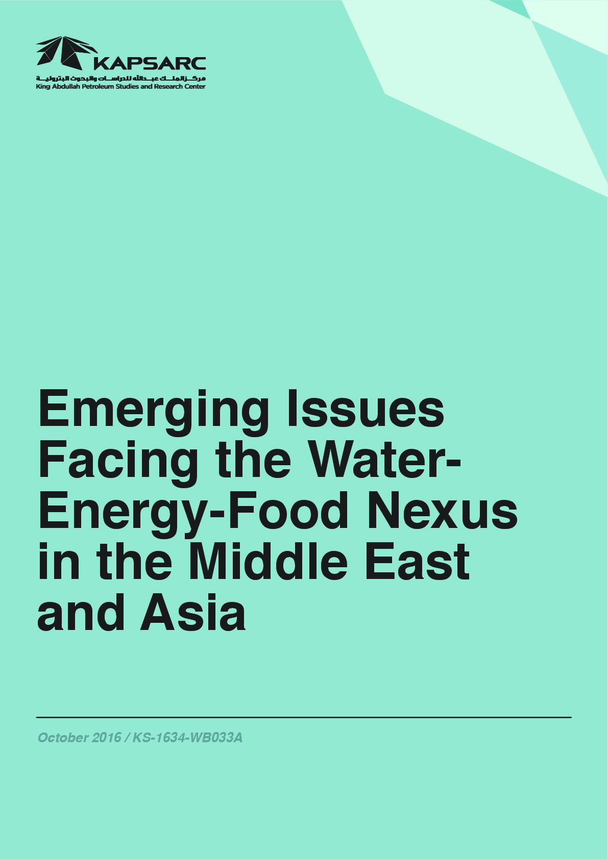 Emerging Issues Facing the Water-Energy-Food Nexus in the Middle East and Asia (1)