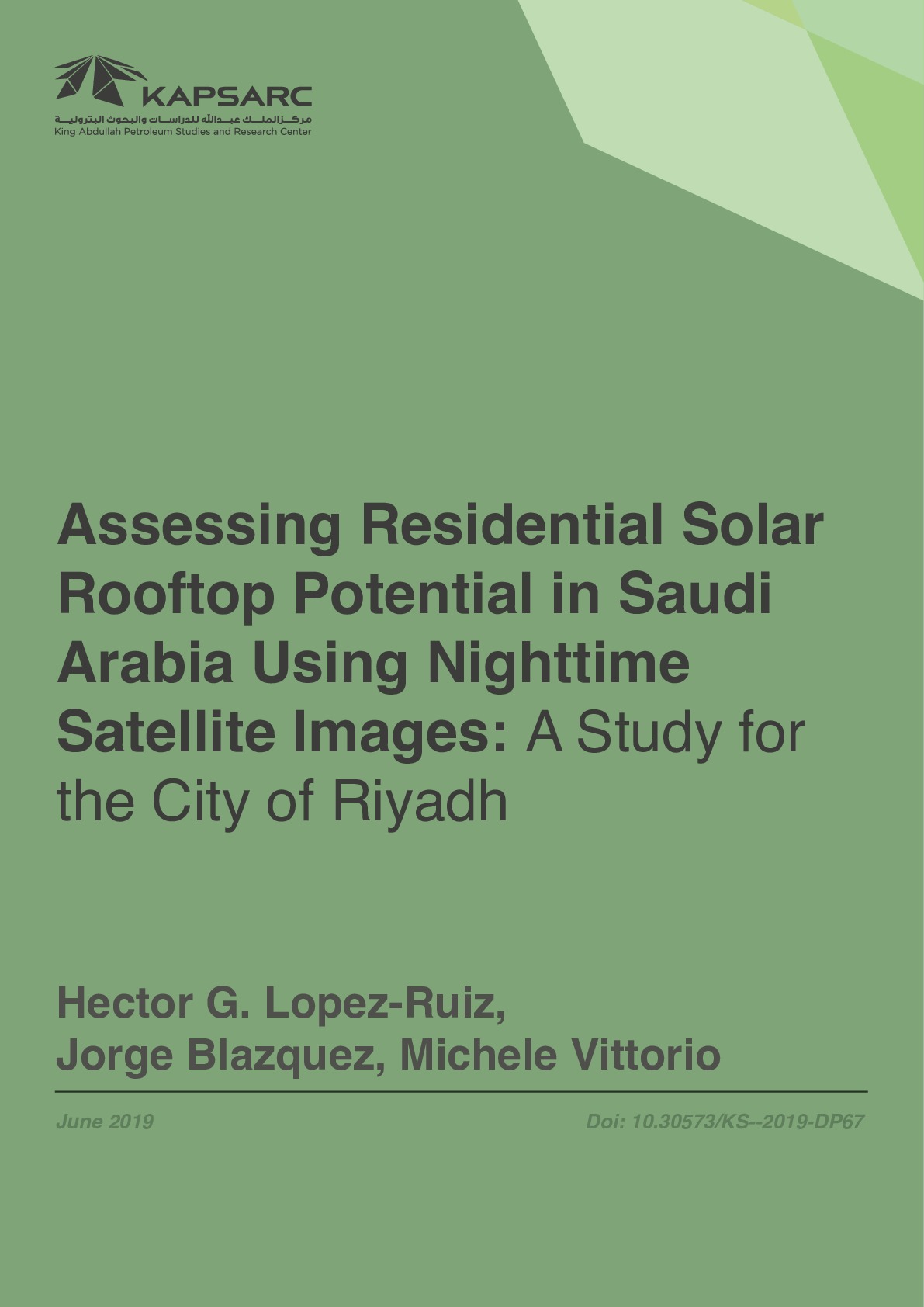 Assessing Residential Solar Rooftop Potential in Saudi Arabia Using Nighttime Satellite Images: A Study for the City of Riyadh (1)