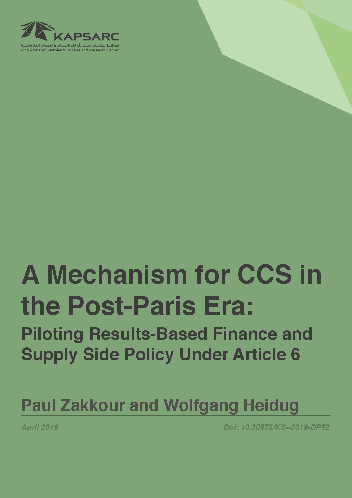 A Mechanism for CCS in the Post-Paris Era (1)