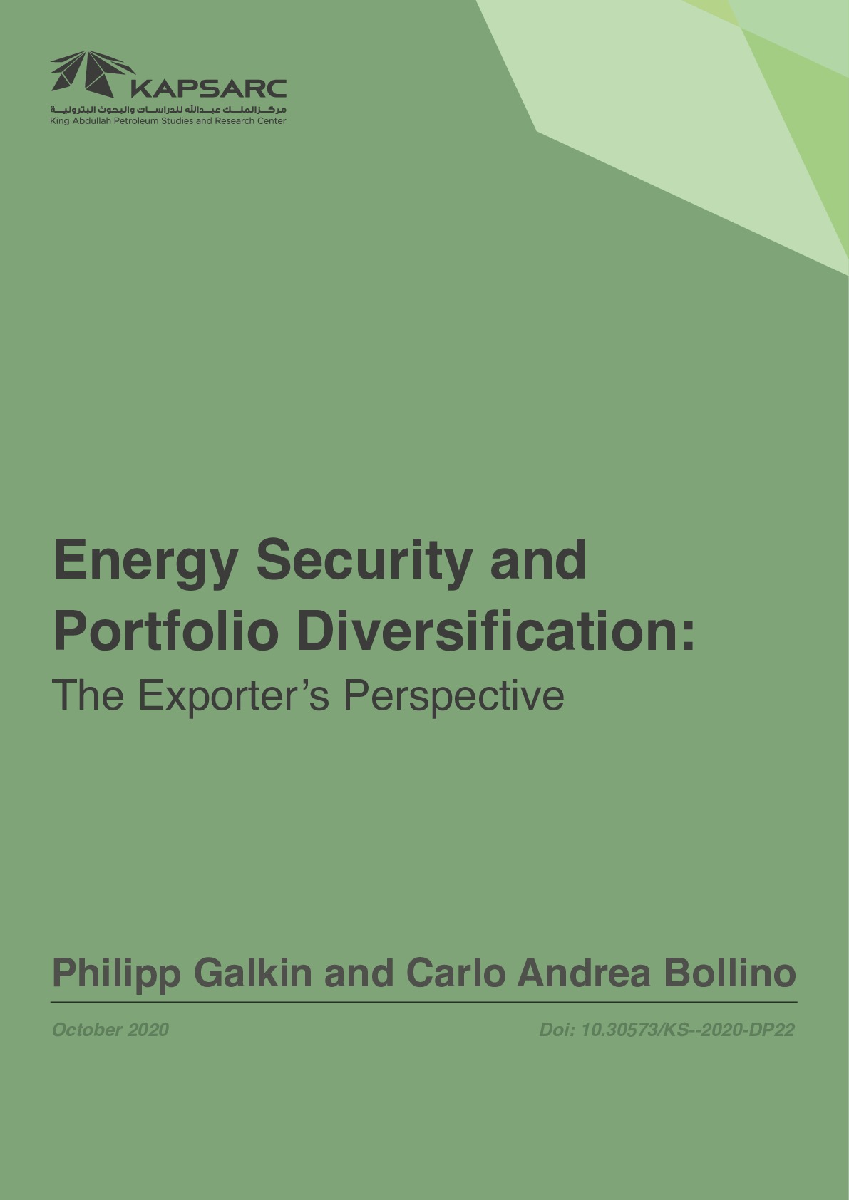 Energy Security and Portfolio Diversification: The Exporter’s Perspective (1)