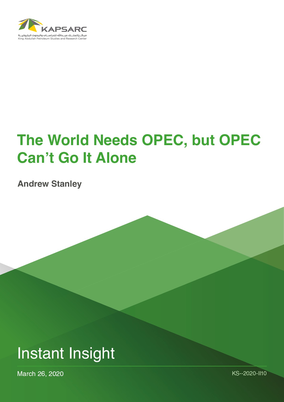 The World Needs OPEC, but OPEC Can’t Go It Alone (1)