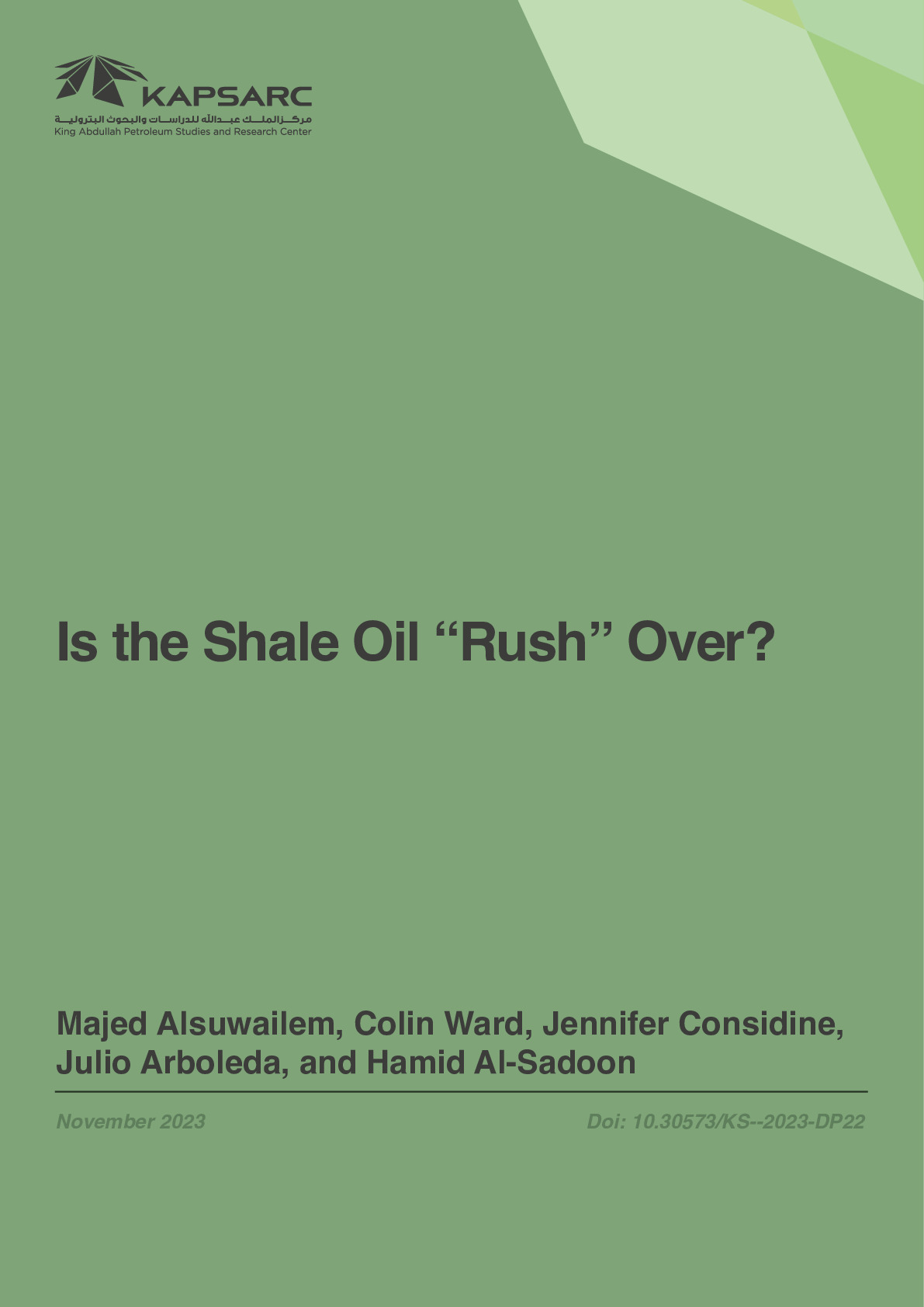 Is the Shale Oil Rush Over? (1)