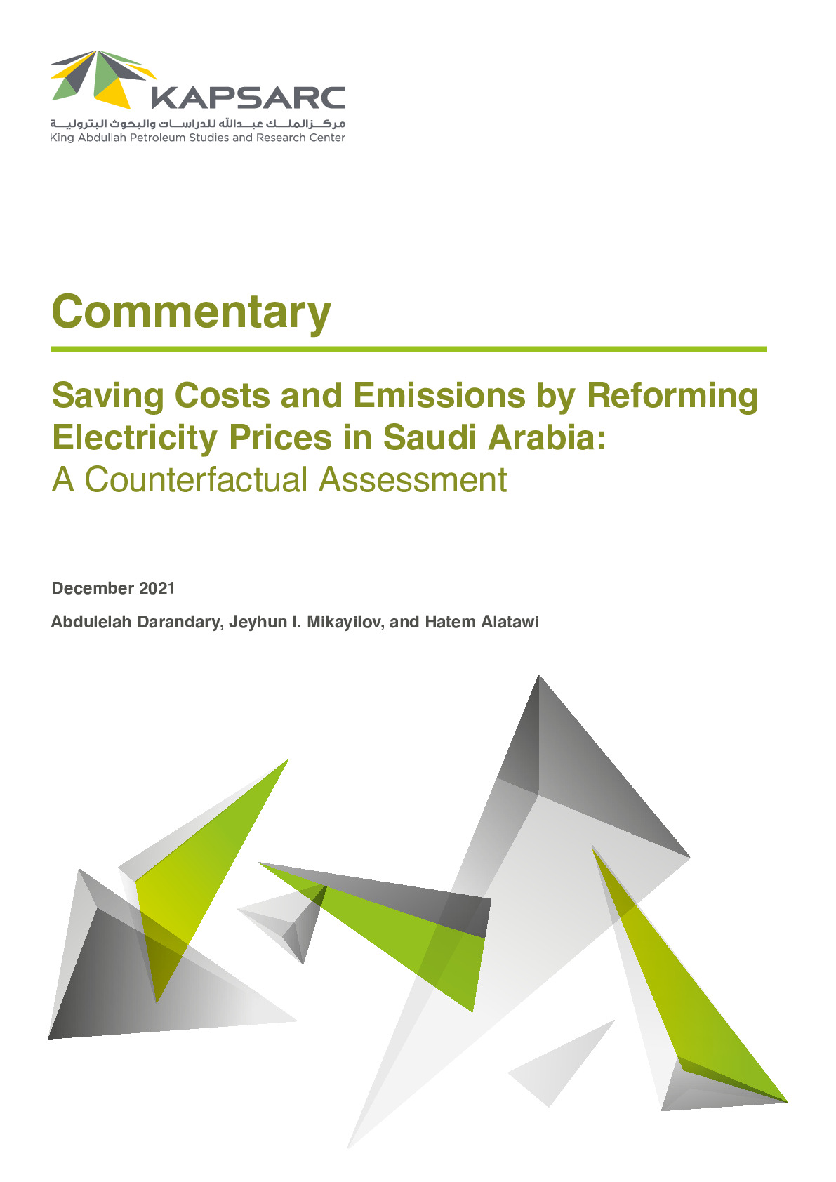 Saving Costs and Emissions by Reforming Electricity Prices in Saudi Arabia: A Counterfactual Assessment (1)