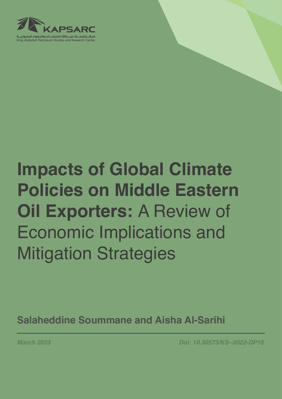 Impacts of Global Climate Policies on Middle Eastern Oil Exporters: A Review of Economic Implications and Mitigation Strategies (1)