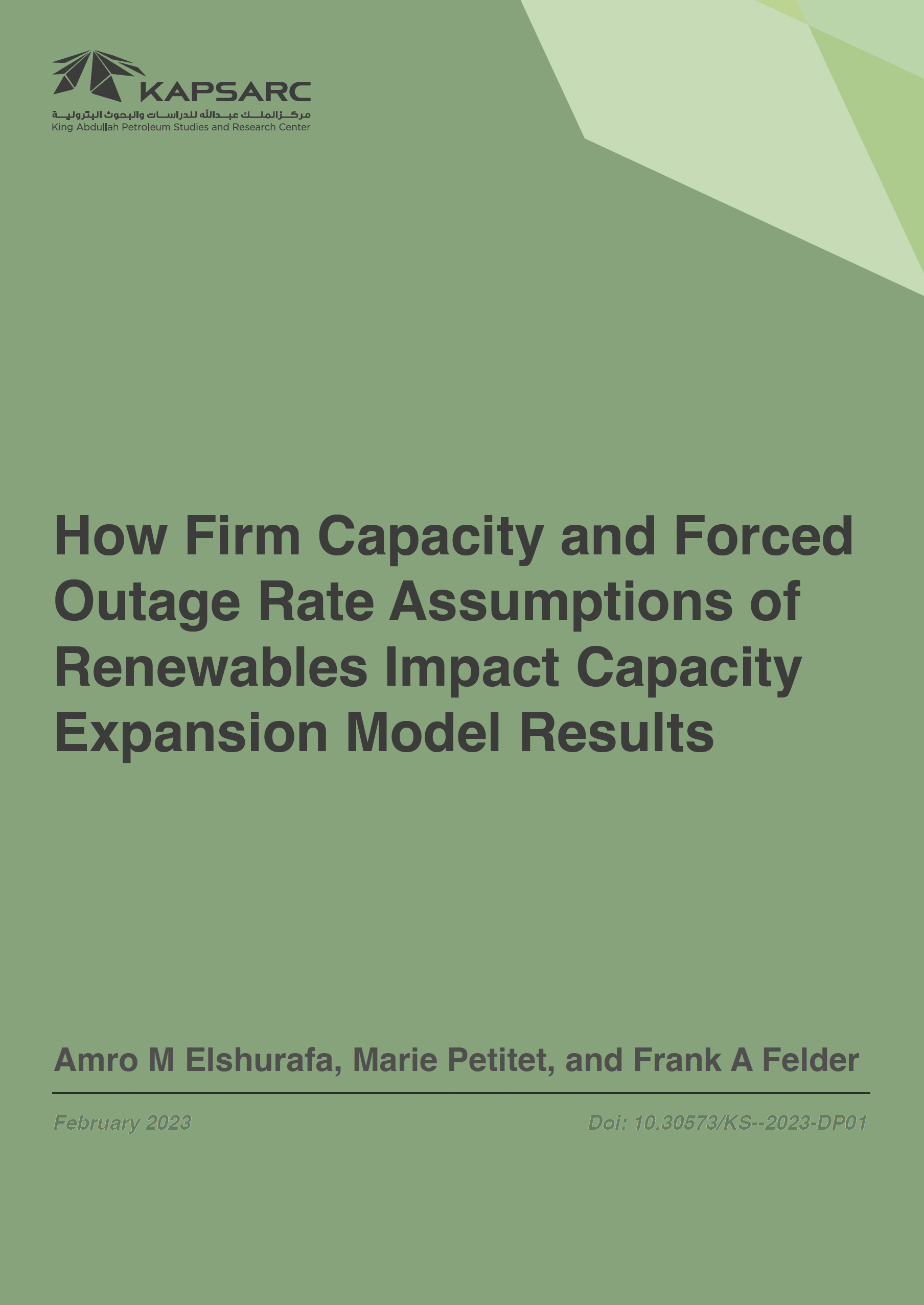 How Firm Capacity and Forced Outage Rate Assumptions of Renewables Impact Capacity Expansion Model Results (2)