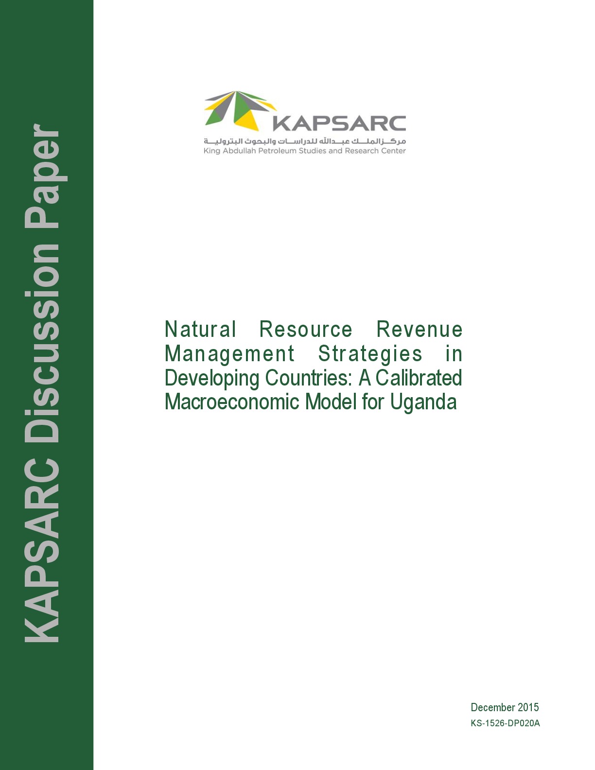 Natural Resource Revenue Management Strategies in Developing Countries: A Calibrated Macroeconomic Model for Uganda (1)