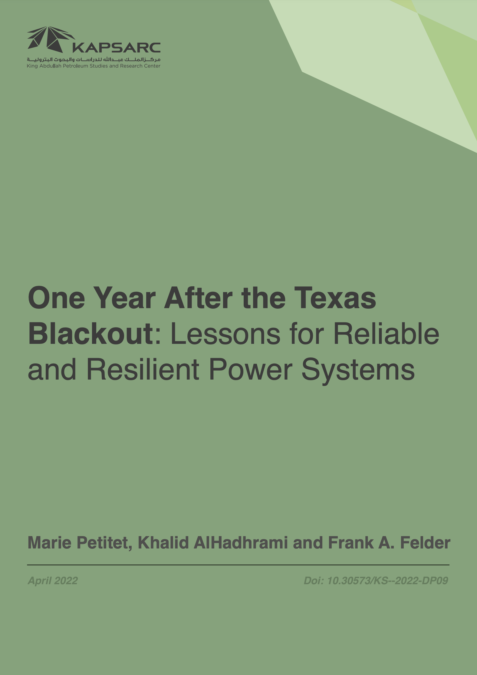 One Year After the Texas Blackout: Lessons for Reliable and Resilient Power Systems (2)