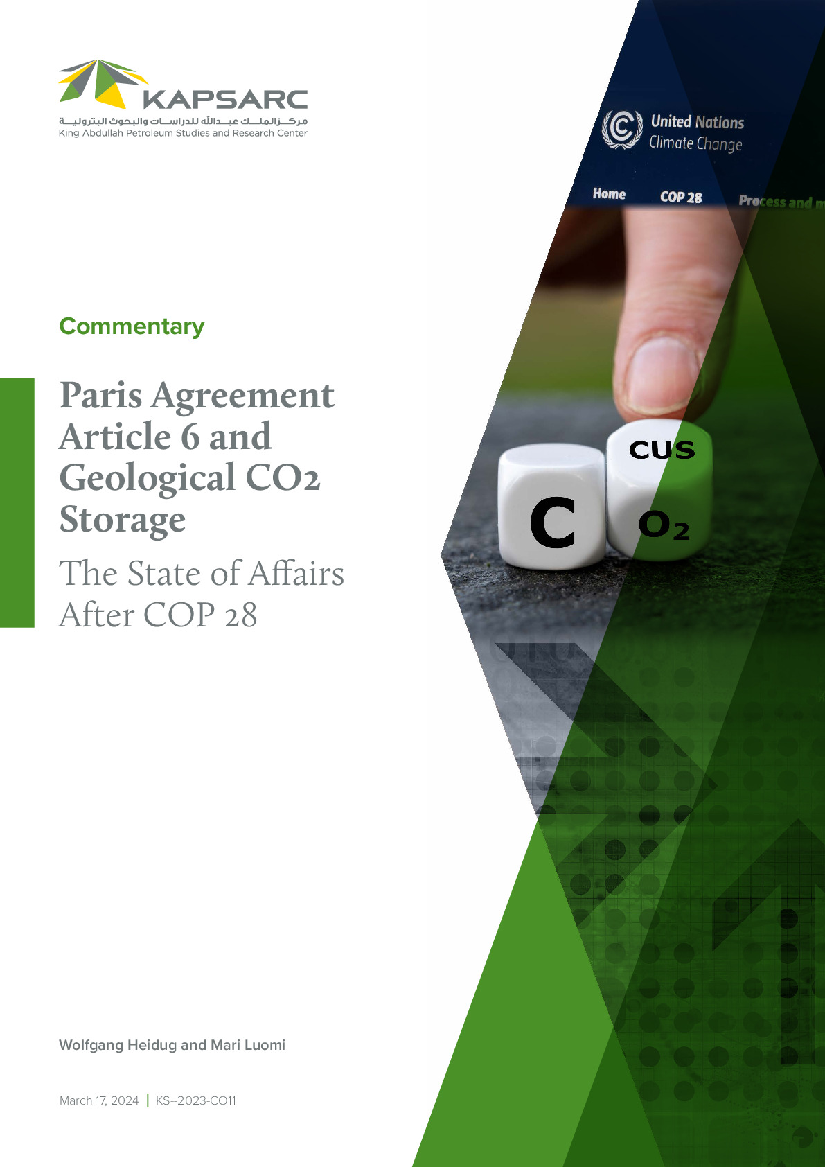 Paris Agreement Article 6 and Geological CO2 Storage: The State of Affairs After COP 28 (1)