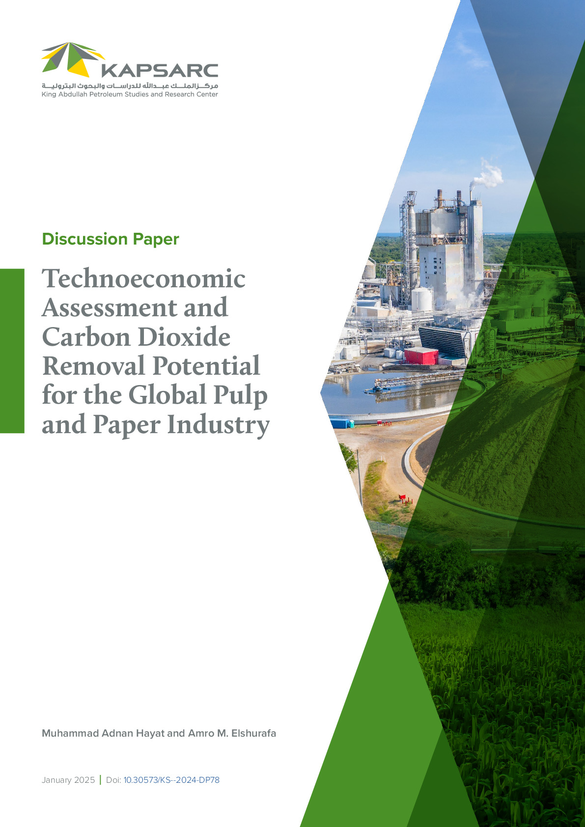 Technoeconomic Assessment and Carbon Dioxide Removal Potential for the Global Pulp and Paper Industry (1)