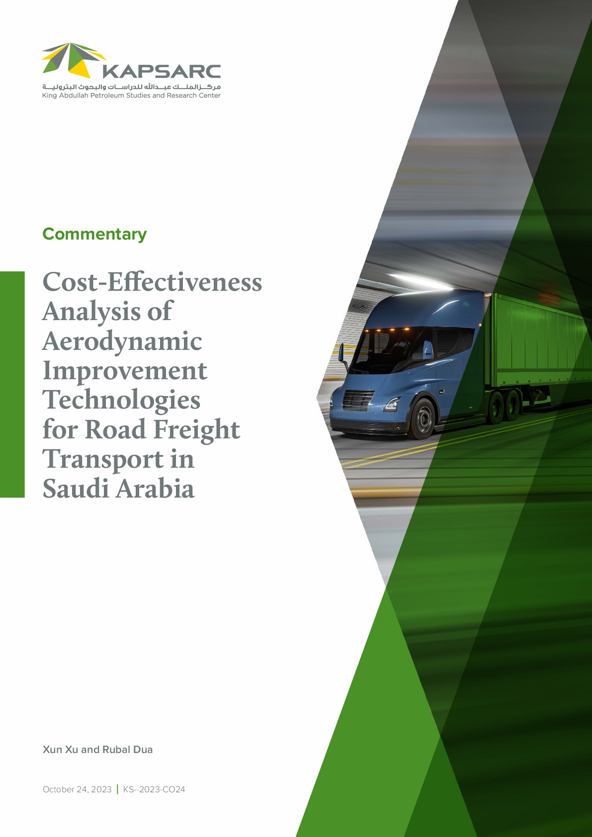 Cost-Effectiveness Analysis of Aerodynamic Improvement Technologies for Road Freight Transport in Saudi Arabia (1)