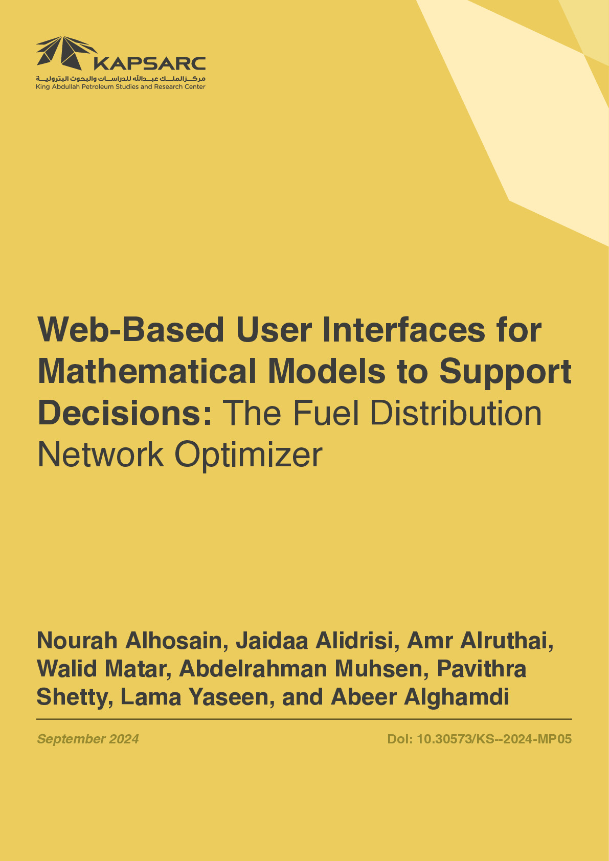 Web-Based User Interfaces for Mathematical Models to Support Decisions: The Fuel Distribution Network Optimizer (1)