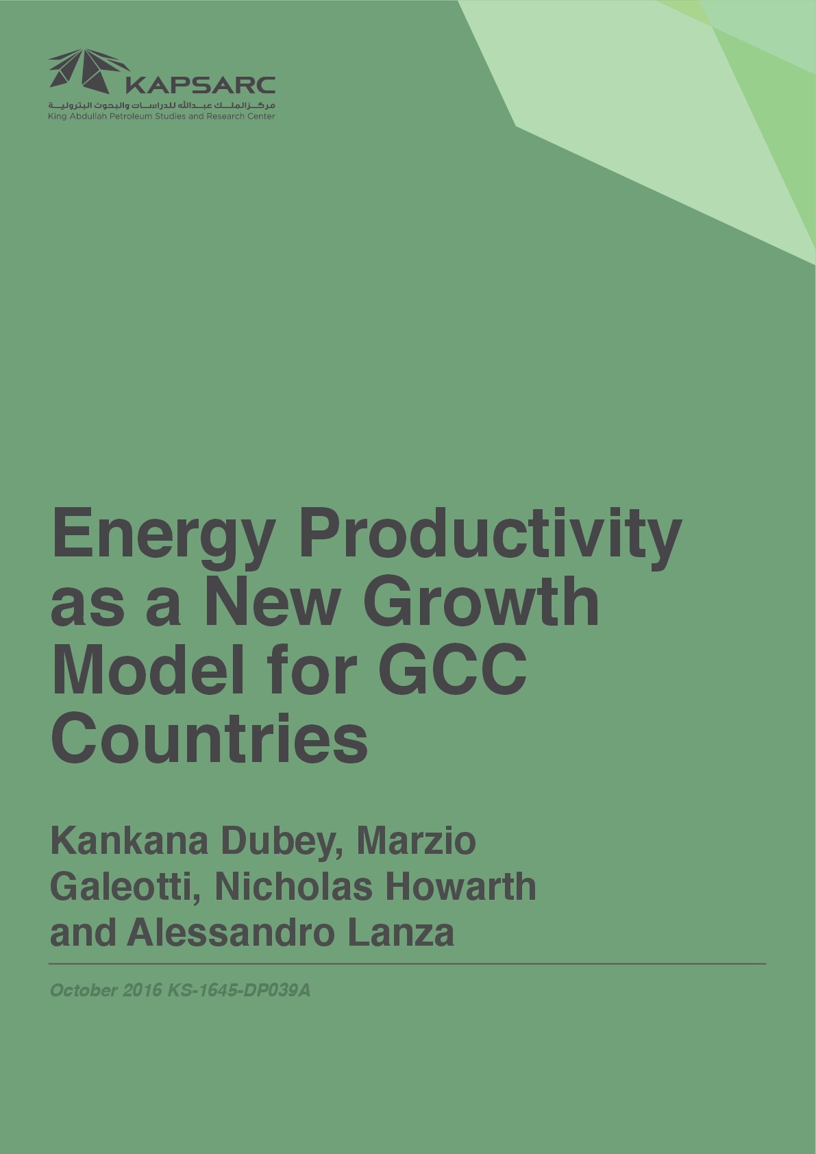 Energy Productivity as a New Growth Model for GCC Countries (1)