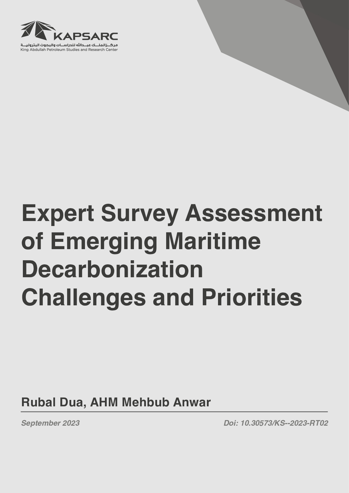 Expert Survey Assessment of Emerging Maritime Decarbonization Challenges and Priorities (1)