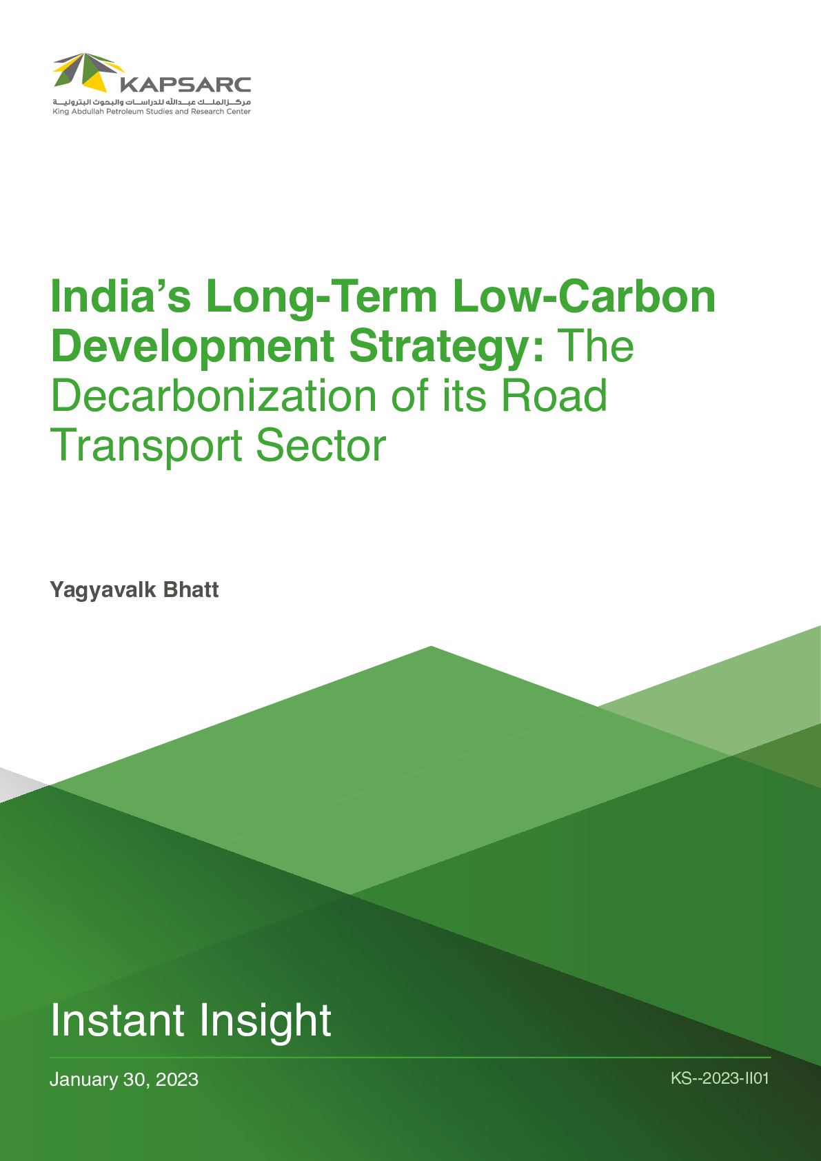 India’s Long-Term Low-Carbon Development Strategy: The Decarbonization of its Road Transport Sector (1)