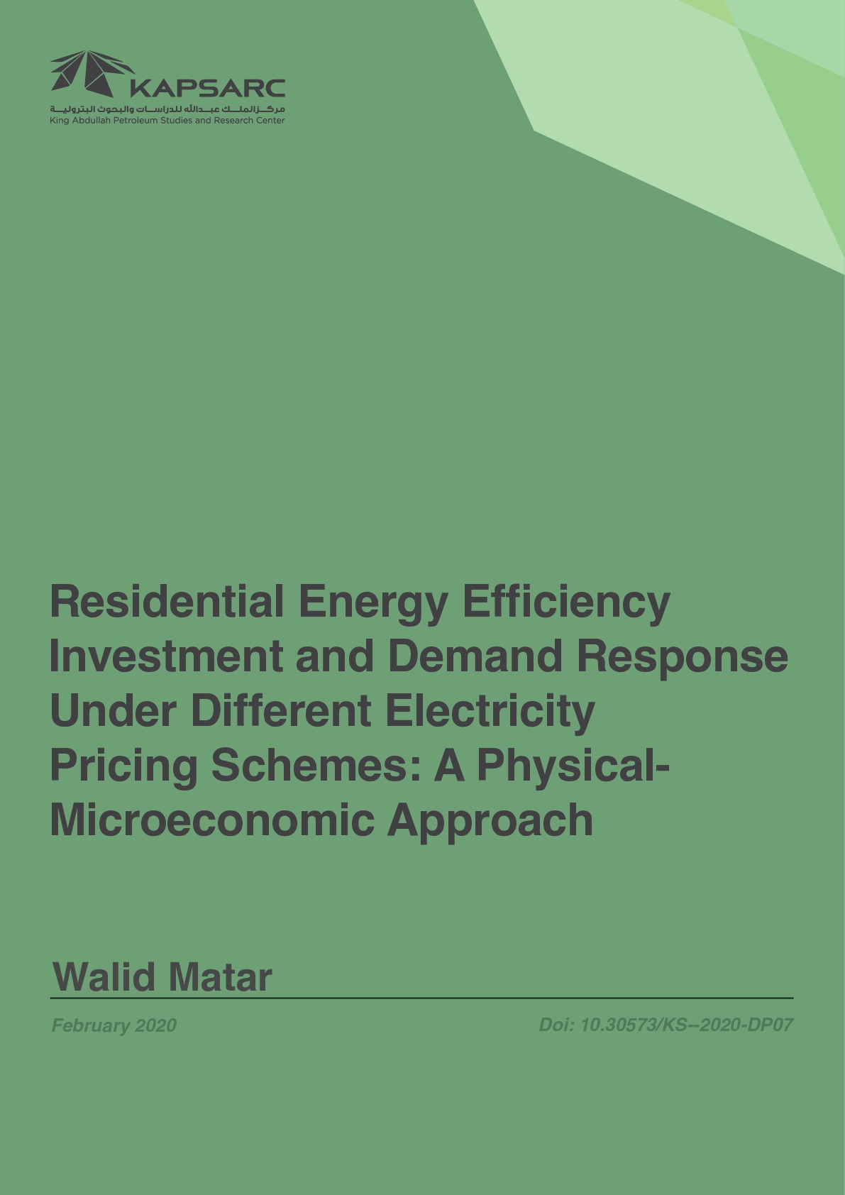 Residential Energy Efficiency Investment and Demand Response Under Different Electricity Pricing Schemes: A Physical- Microeconomic Approach (1)