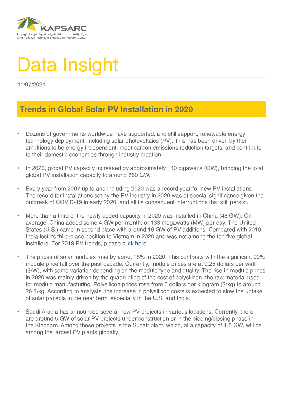 Trends in Global Solar PV Installation in 2020 (1)