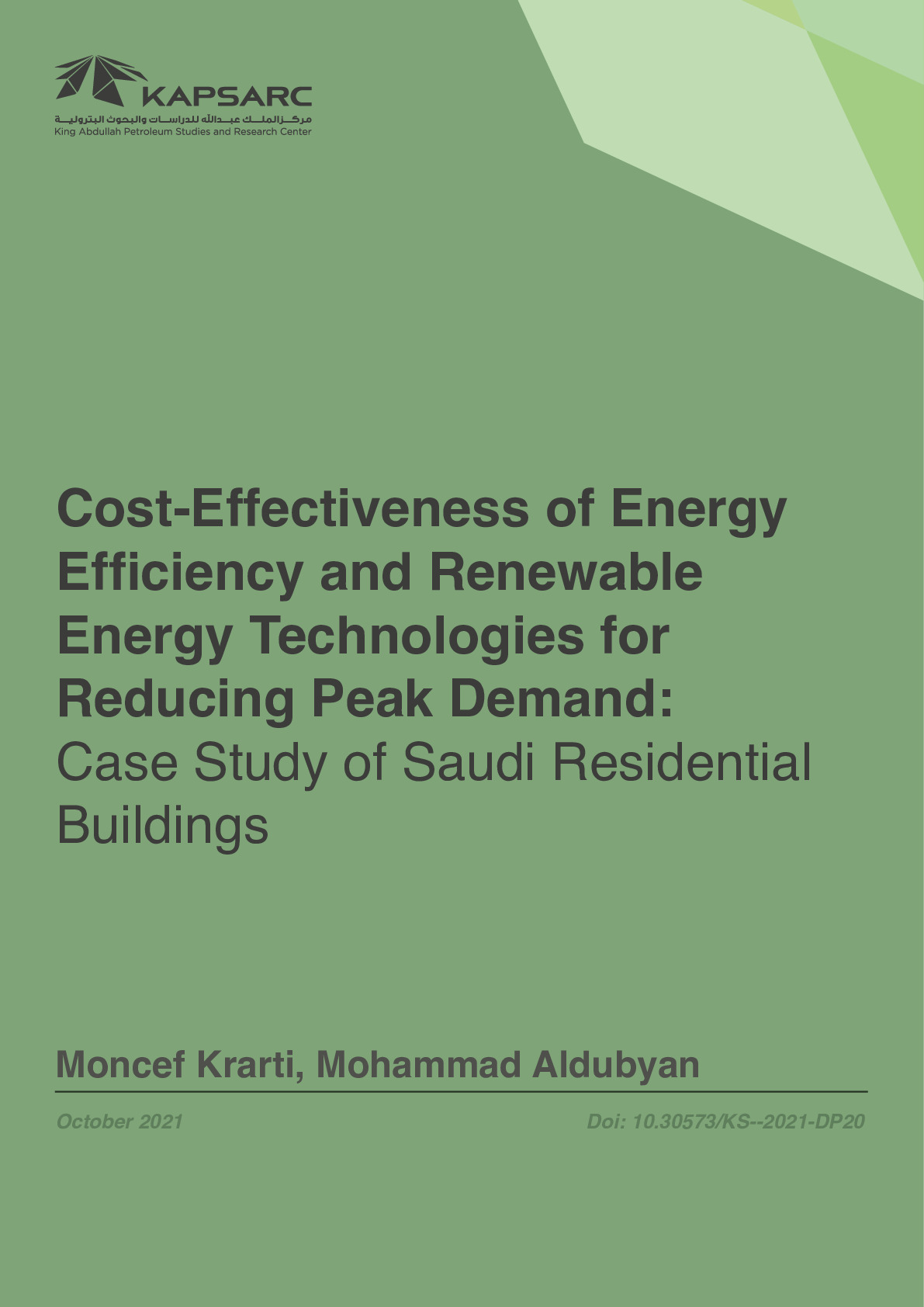 Cost-Effectiveness of Energy Efficiency and Renewable Energy Technologies for Reducing Peak Demand (1)