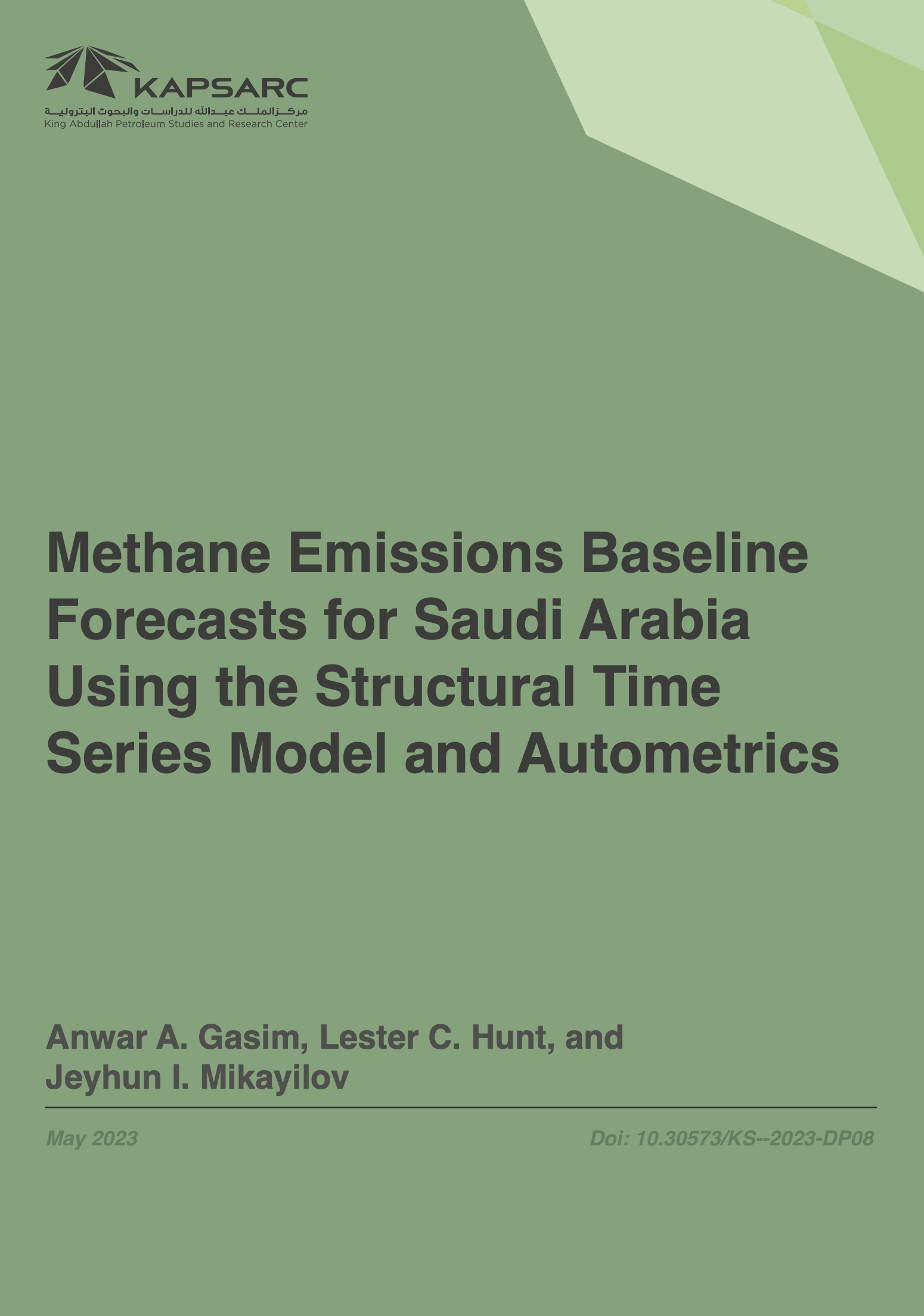 Methane Emissions Baseline Forecasts for Saudi Arabia Using the Structural Time Series Model and Autometrics (4)