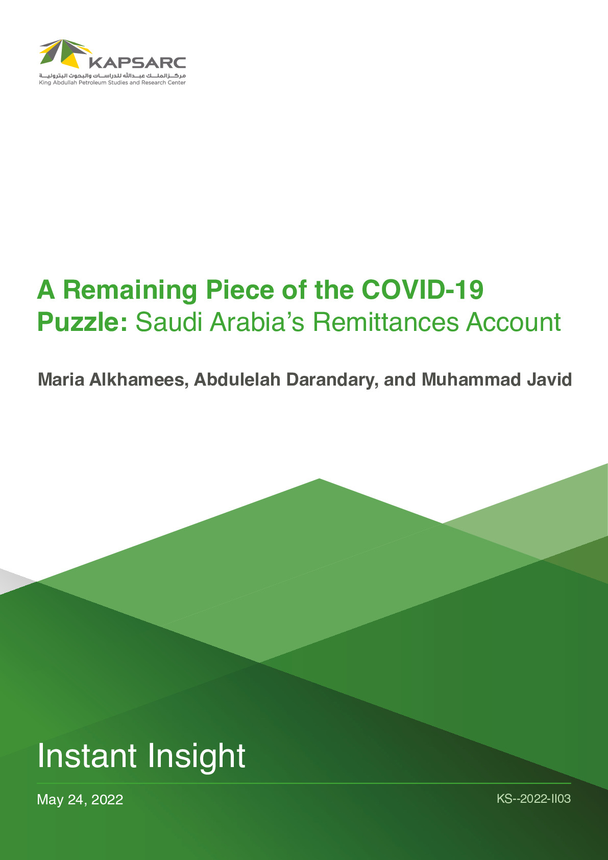 A Remaining Piece of the COVID-19 Puzzle: Saudi Arabia’s Remittances Account (1)