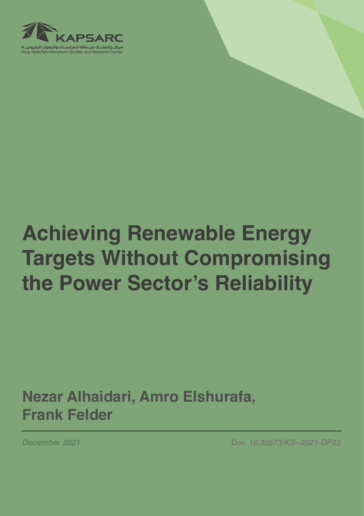 Achieving Renewable Energy Targets Without Compromising the Power Sector’s Reliability (1)