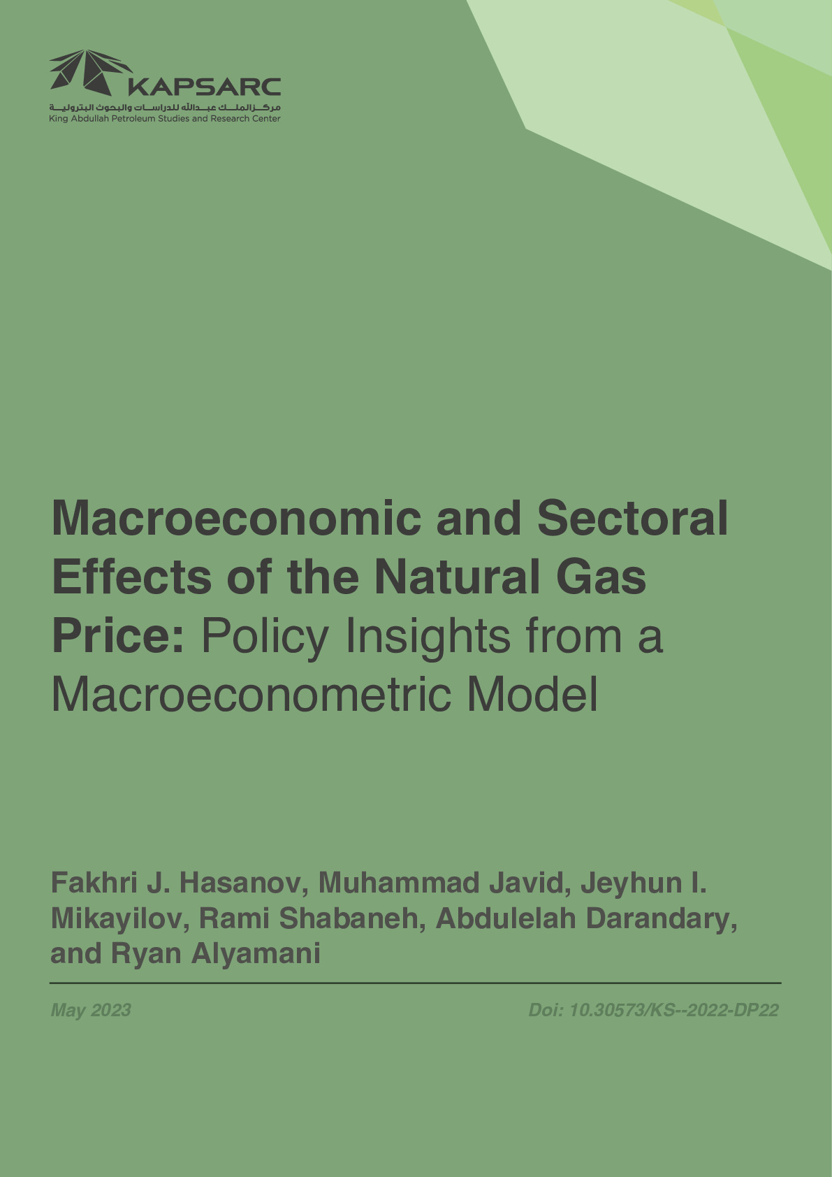 Macroeconomic and Sectoral Effects of the Natural Gas Price: Policy Insights from a Macroeconometric Model (1)