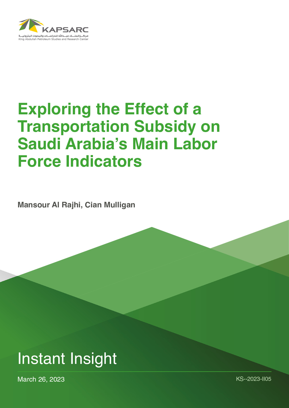 Exploring the Effect of a Transportation Subsidy on Saudi Arabia’s Main Labor Force Indicators (1)