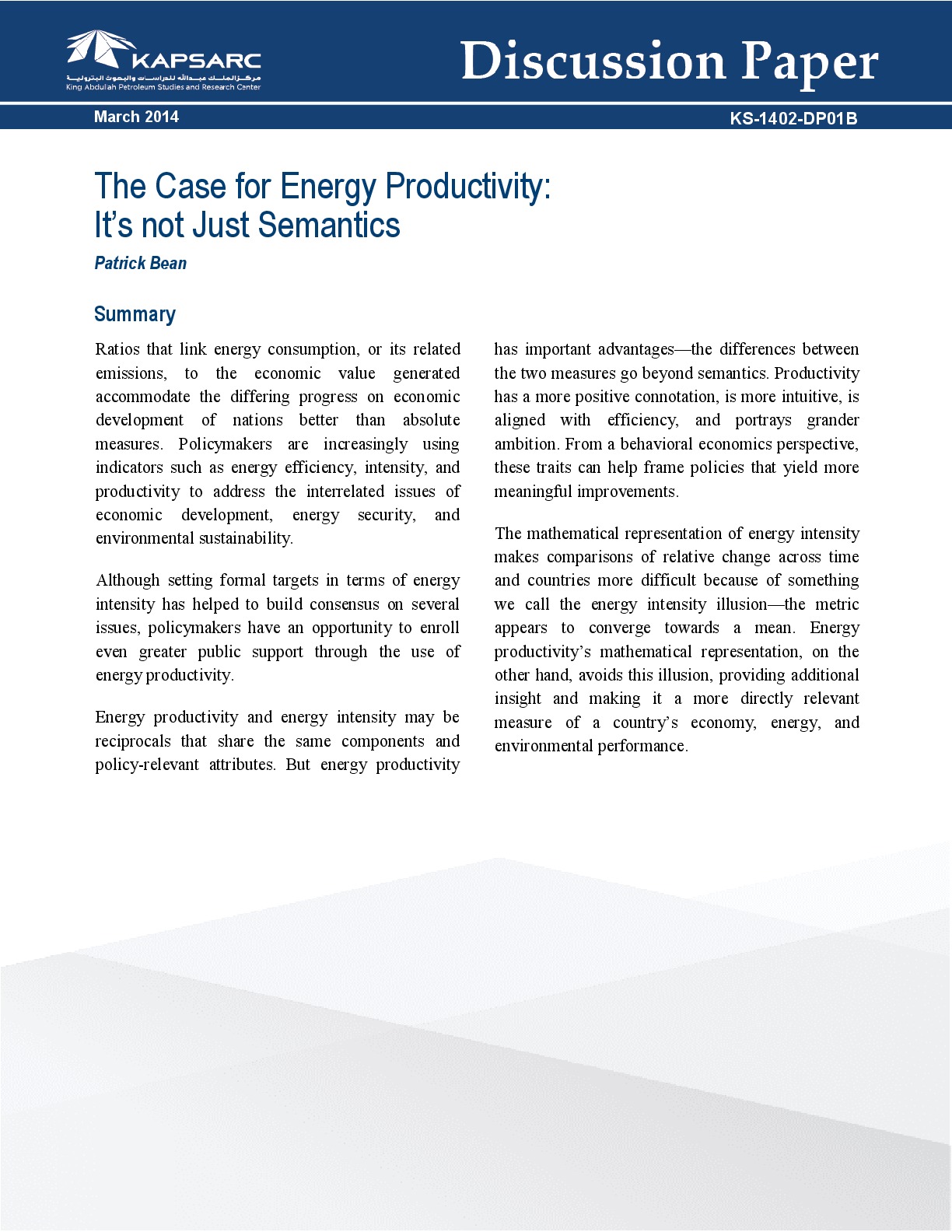 The Case for Energy Productivity: It’s Not Just Semantics (1)