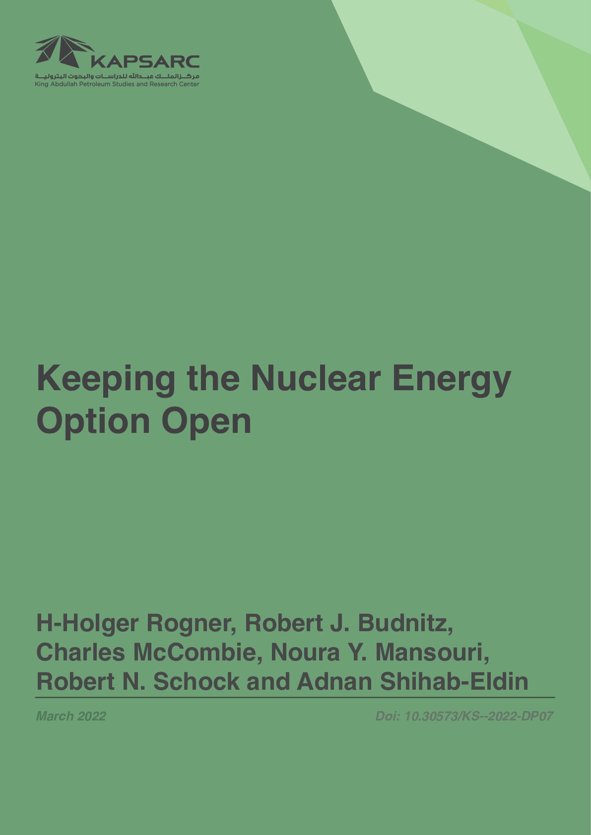 Keeping the Nuclear Energy Option Open (1)