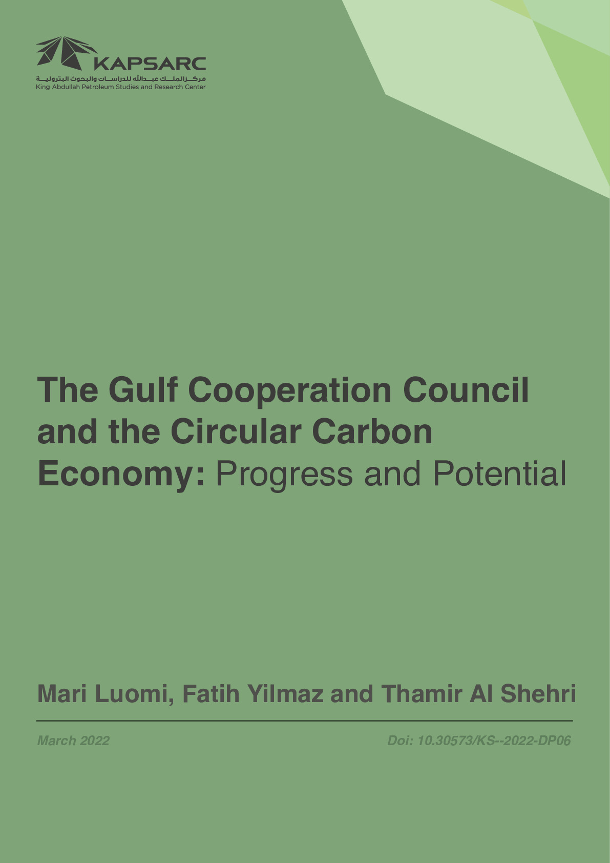 The Gulf Cooperation Council and the Circular Carbon Economy: Progress and Potential (1)