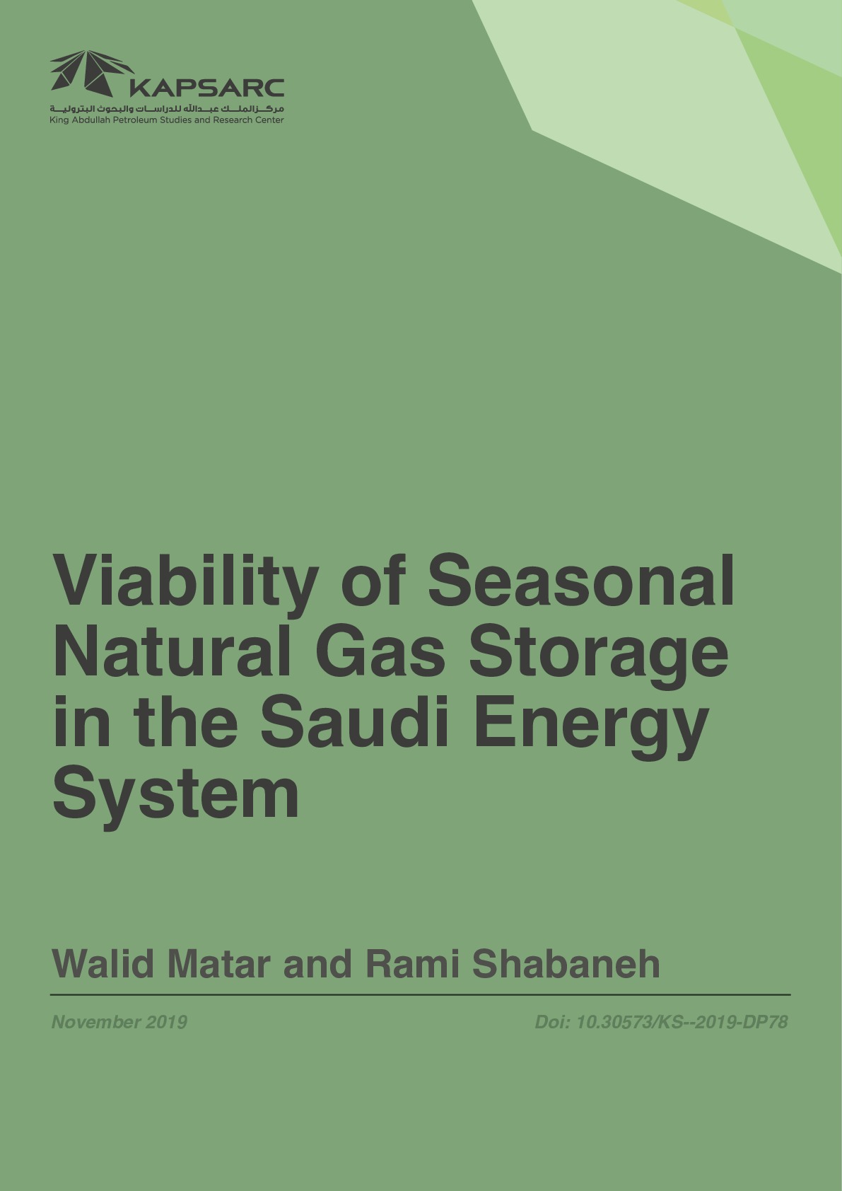 Viability of Seasonal Natural Gas Storage in the Saudi Energy System (1)