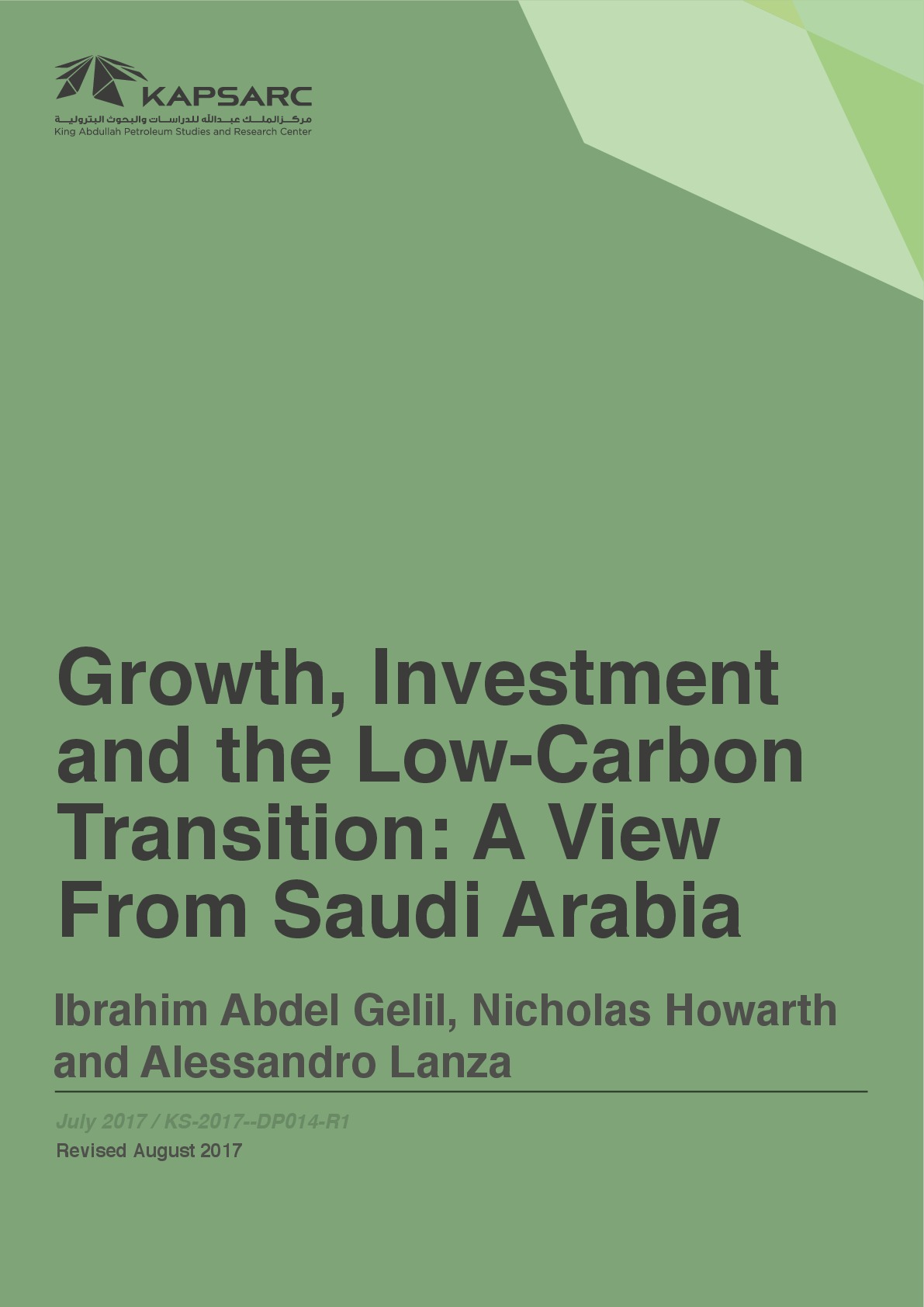 Growth, Investment and the Low-Carbon Transition: A View From Saudi Arabia (1)