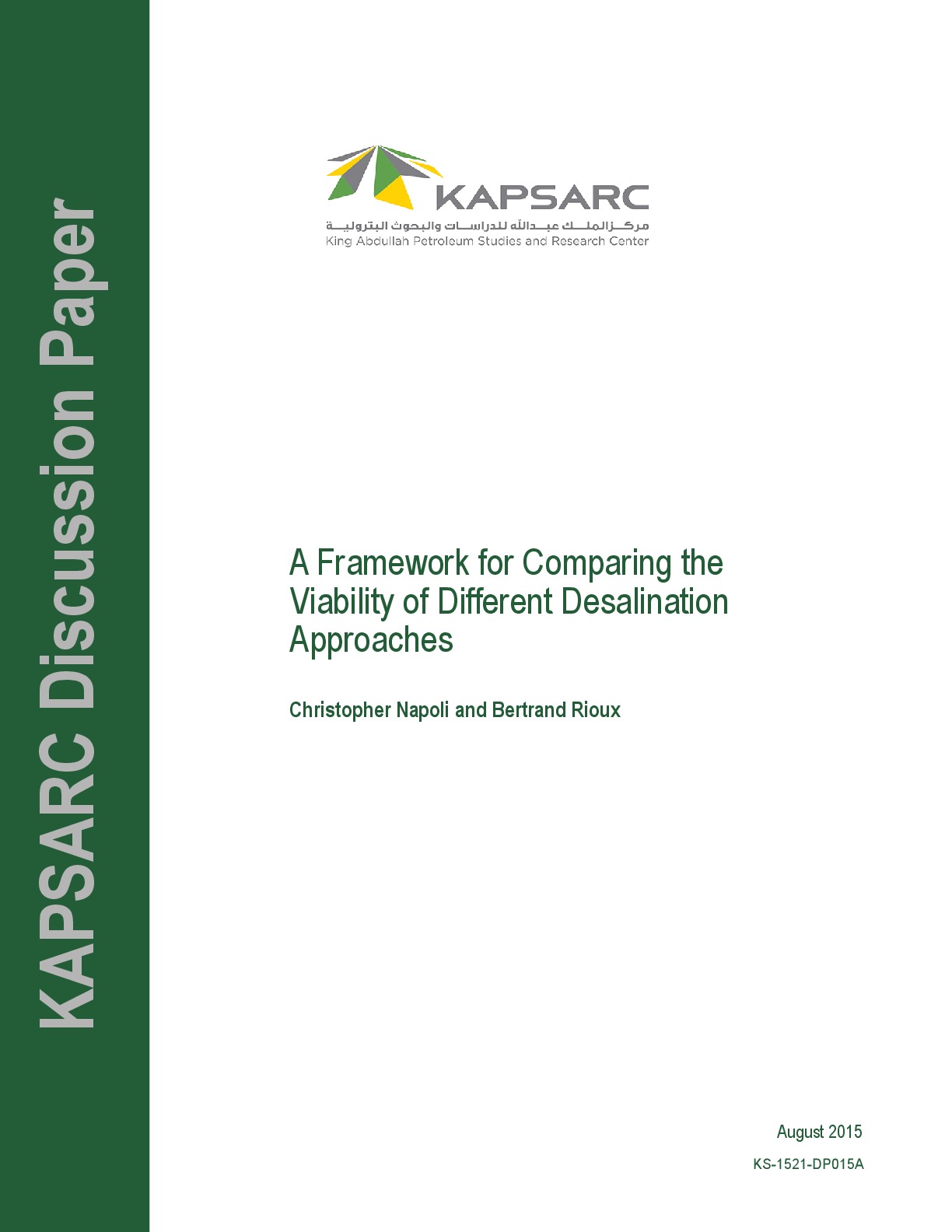 A Framework for Comparing the Viability of Different Desalination Approaches (1)