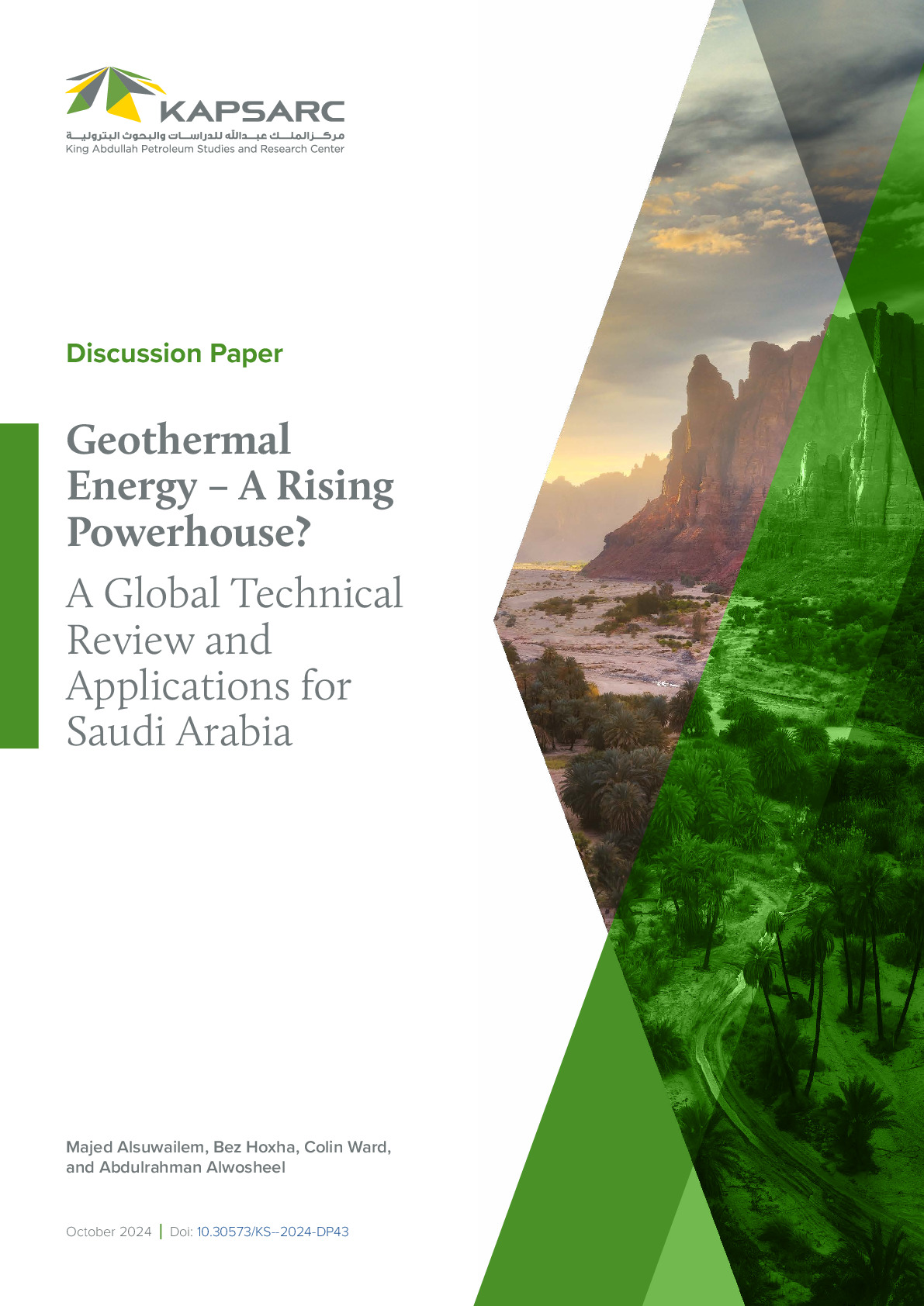 Geothermal Energy – A Rising Powerhouse? A Global Technical Review and Applications for Saudi Arabia (1)