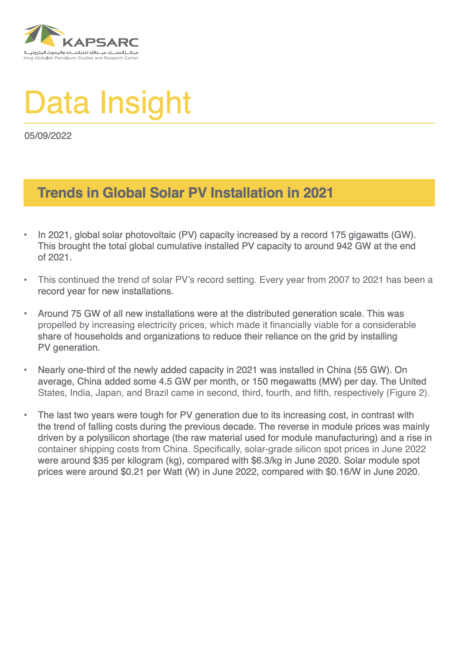 Trends in Global Solar PV Installation in 2021 (1)