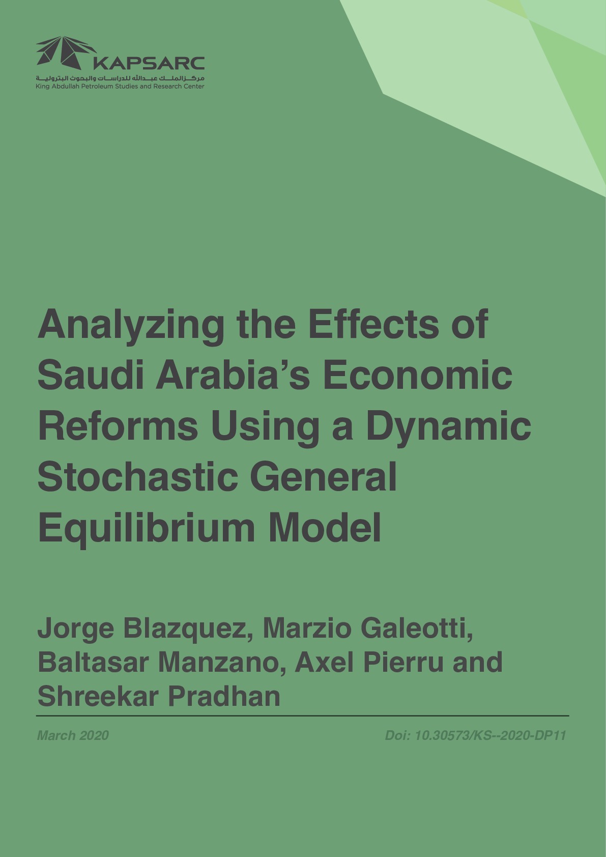 Analyzing the Effects of Saudi Arabia’s Economic Reforms Using a Dynamic Stochastic General Equilibrium Model (1)