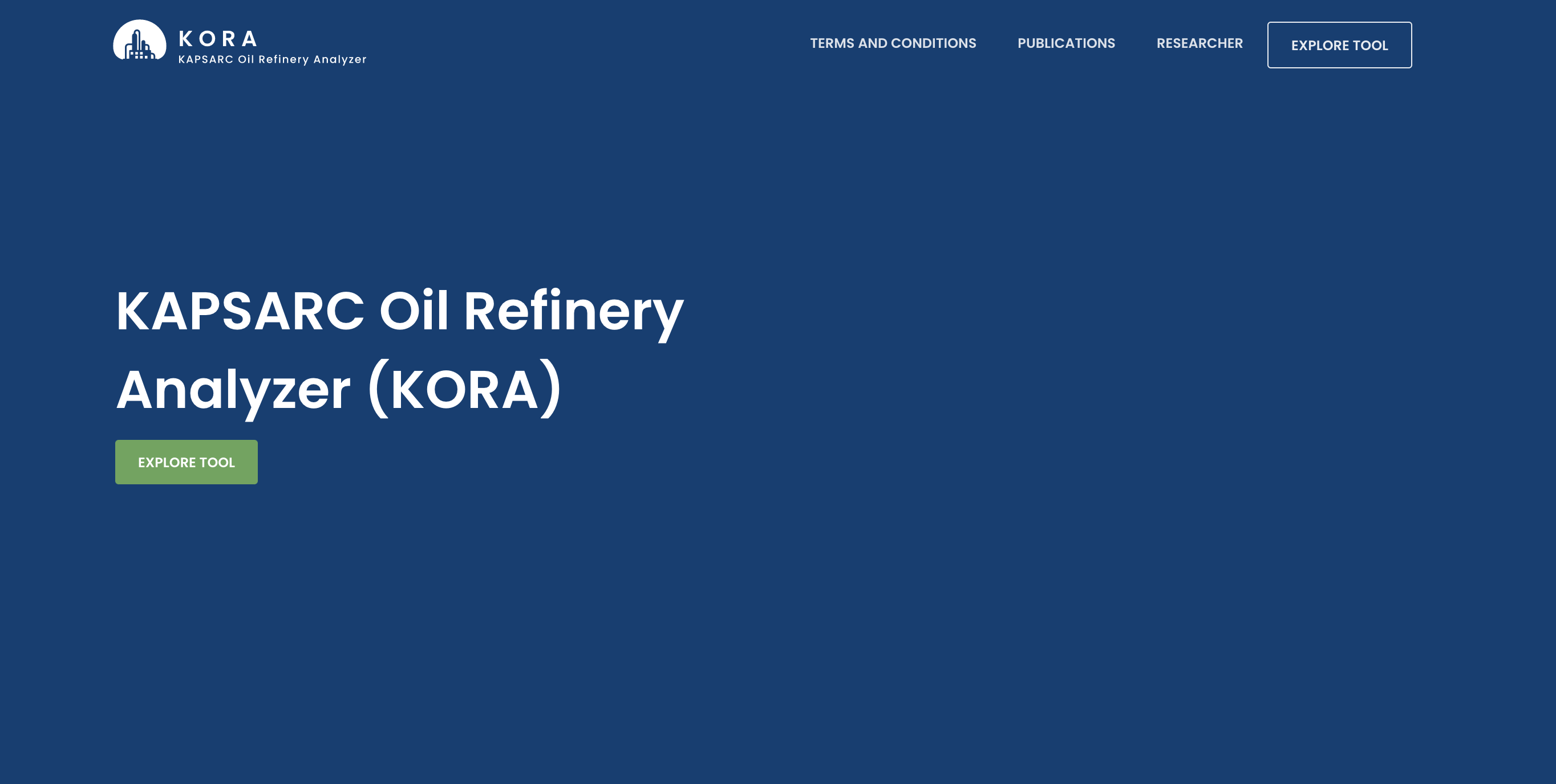 KAPSARC Oil Refinery Analyzer (KORA)